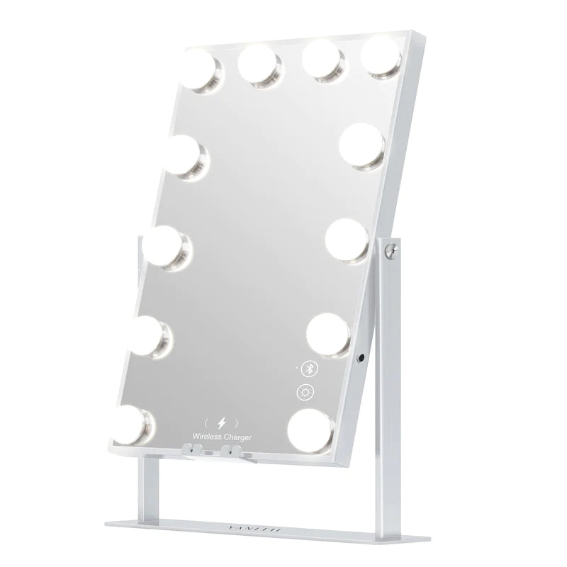 Hathaway Hollywood Slim Vanity Mirror with Wireless Charging L - 12 Dimmable LED Bulbs