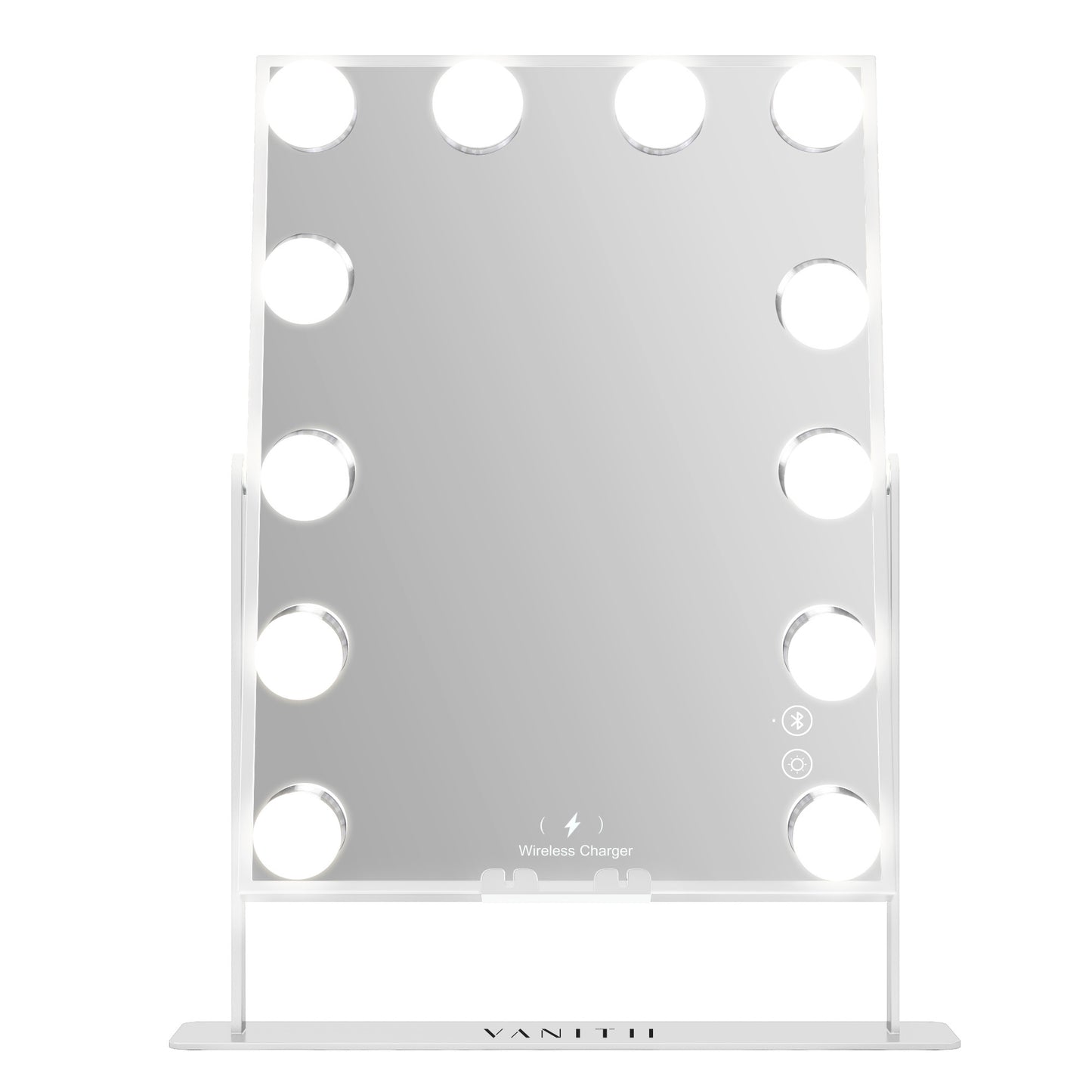 Hathaway Hollywood Slim Vanity Mirror with Wireless Charging L - 12 Dimmable LED Bulbs